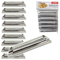 Bakvorm voor rolletjes set/10 roestvrij staal 12,6cm Ø2,3cm