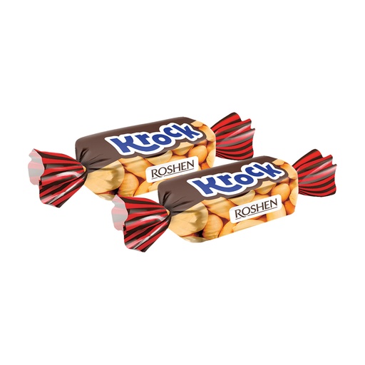 Confekt met pinda's (34%) en karamel (38%) bedekt met cacaoh