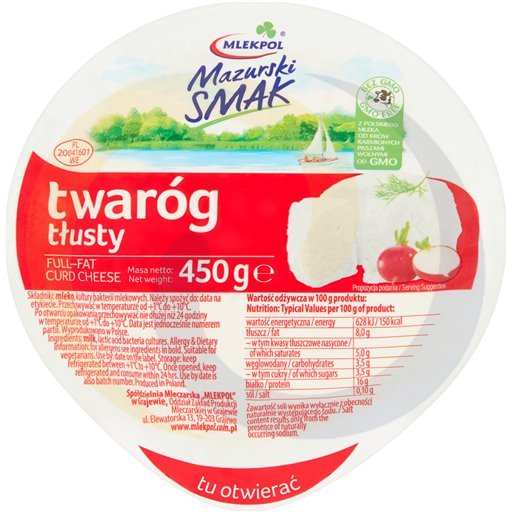 Mlekpol Mazurski Smak Volle Mout Kwark 450 g