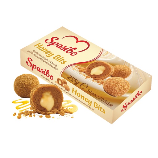 Roerkoekballen met honing (2,9%), gevuld met gezoete condens