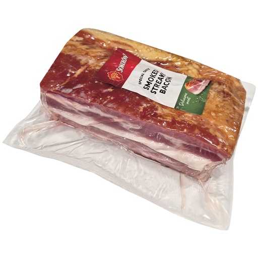 "SOKOLOW" Gerookt ontbijtspek. Klaar voor consumptie.