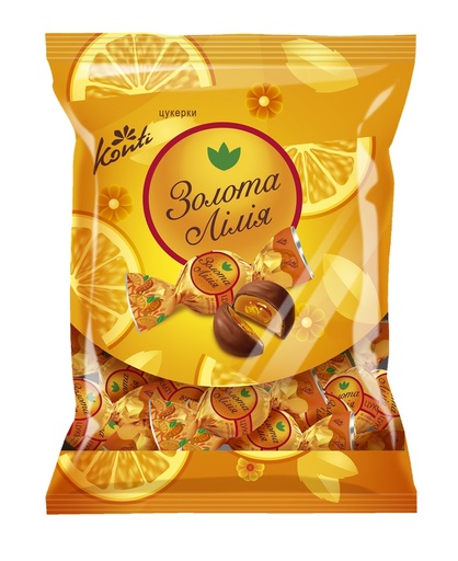 "GOLDEN LILY" Toffikonfekt "Golden Lily" met een vulling met