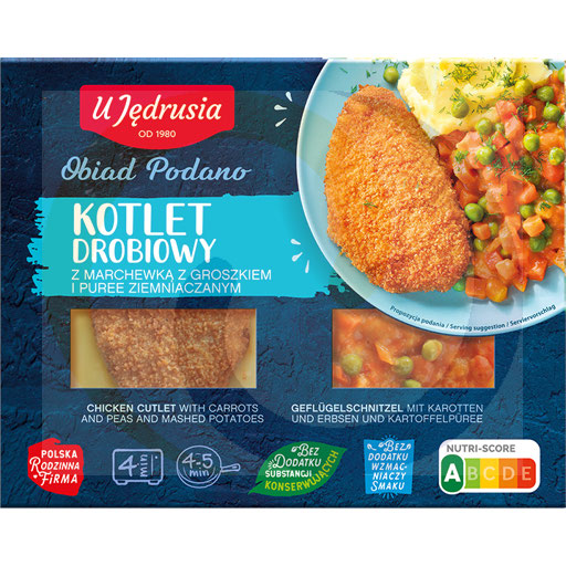 U Jędrusia Kipfilet met Erwten en Wortelen en Aardappelpuree