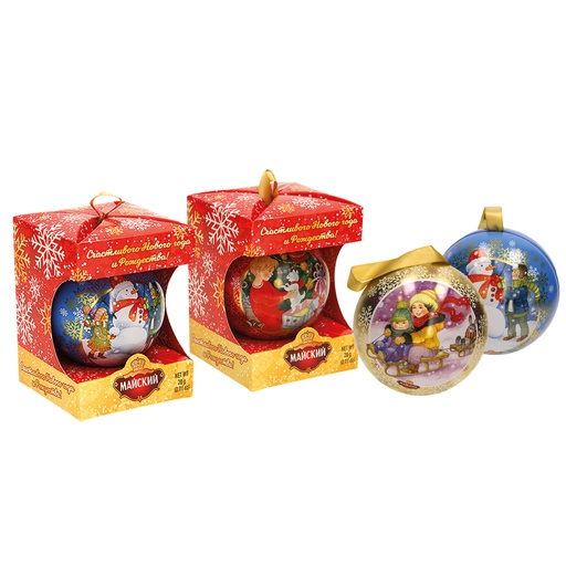 Черный цейлонский чай Майский "Новогодний шар. Радости Зимы"