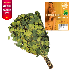 Берёзовый веник с мятой для бани 55-60 см.