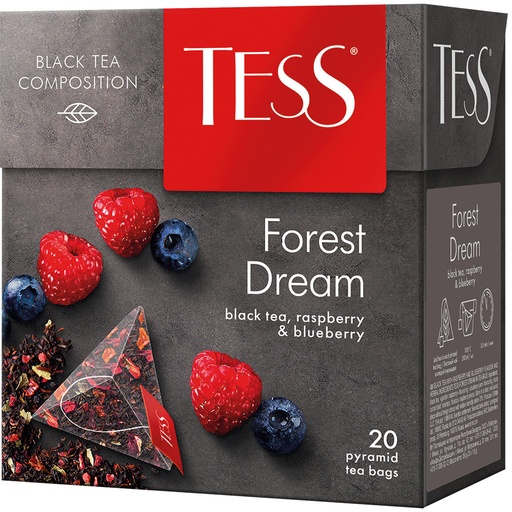 Чай чёрный "Tess Forest Dream", ароматизированный- малина и