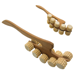 Массажер роликовый антицеллюлитный деревянный Топорик