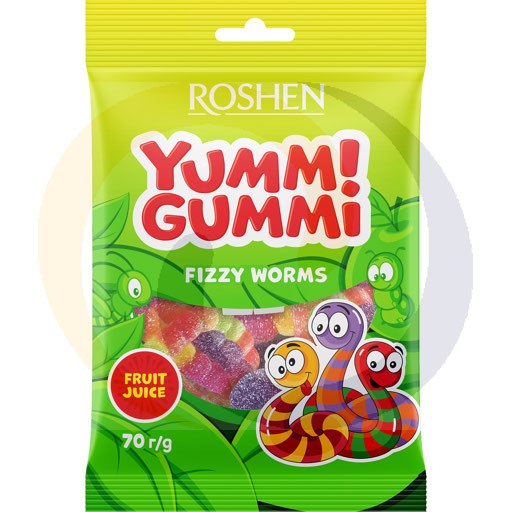 Yummi Gummi Fizzy Worm jelly beans 70g Roshen
