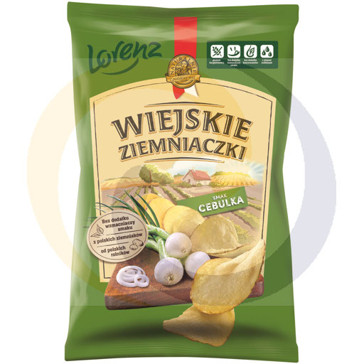 Lorenz Country Chips Aardappel en Ui 130g/12stuks