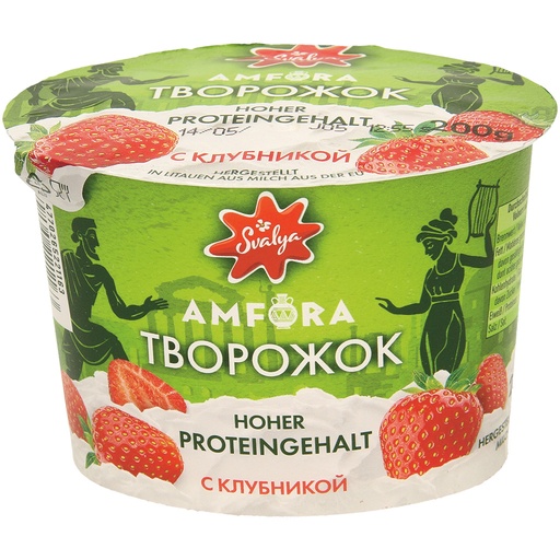 Творожок с клубникой,  высокое содержание белка, без лактозы