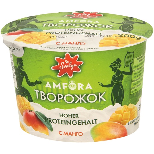 Griekse stijl roomkaasbereiding, met aromatische mangobereid