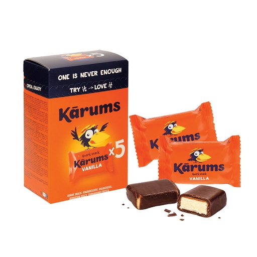 Quarkrepen met vanillesmaak in cacaovetglazuur, diepgevroren