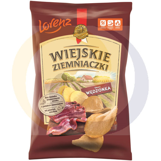 Lorenz Land Aardappelchips met Gerookt Vlees 130g/12stuks