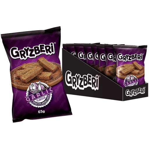 GRYZBERI Snack van roggebroodmix met knoflooksmaak