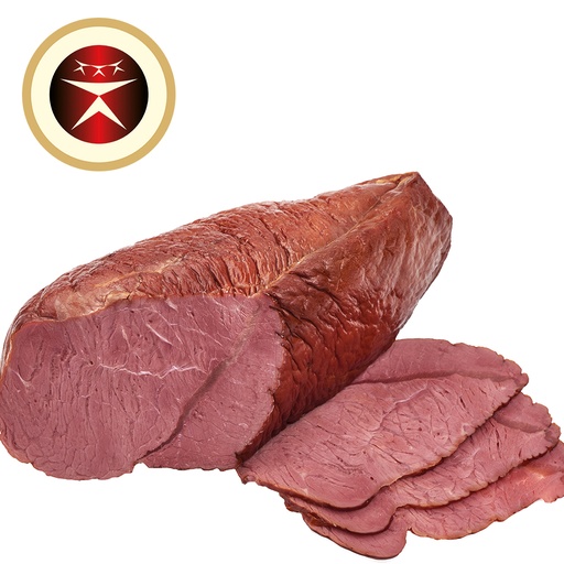 Rundvlees, gezouten, gekookt, gekruid, gerookt, met soja-eiw