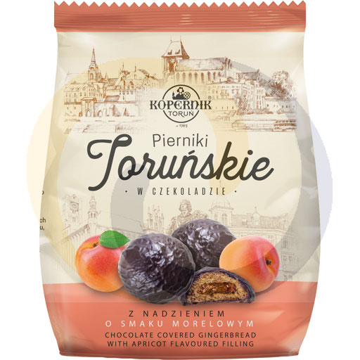 Peperkoek in chocolade met abrikozenvulling 150g Kopernik