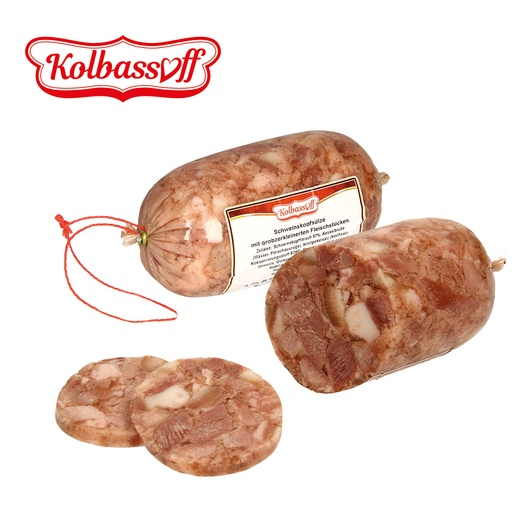 Зельц из свиной головы с крупно-измельченными мясными кусочк