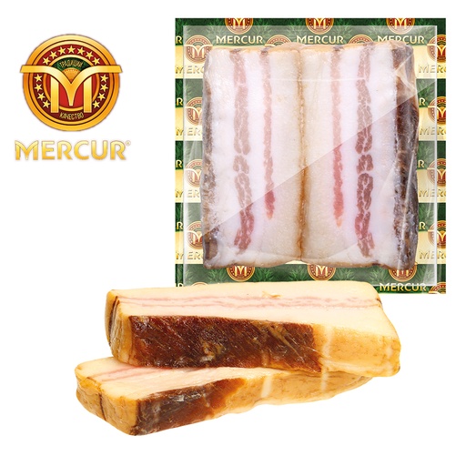 Varkensspek, gezouten en koudgerookt