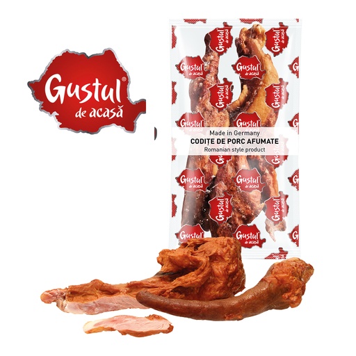 Varkensstaartje 'Codite de porc afumate', gepekeld, gekookt