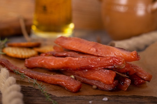 Камчатская горбуша филе-соломка вяленая, подкопчёная (бук),