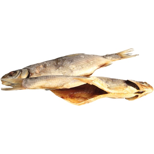 Zährte (Vimba vimba) met hoofd, gedroogd en gezouten, evisce