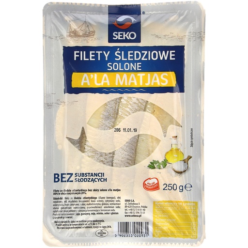 Seko A`la Matjas Haringfilets Zout 250 g