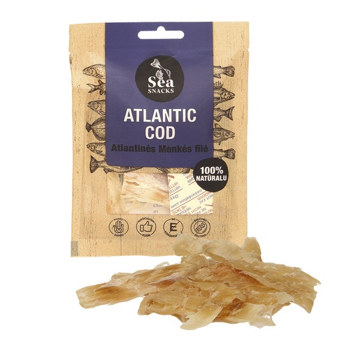 Kabeljauwfilet in repen gedroogd en gezouten.