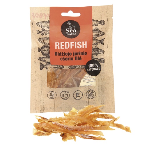 Goudbaarsfilets in repen (Sebastes norvegicus), gedroogd