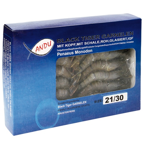 Королевские креветки неочищенные 21-30, с/м