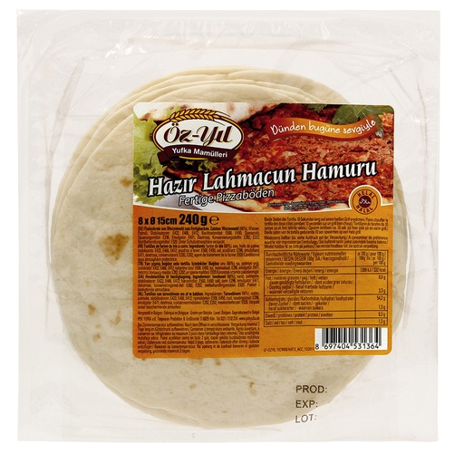 Hazir Lahmacun Hamuru Лепешки из пшеничной муки для выпечки.