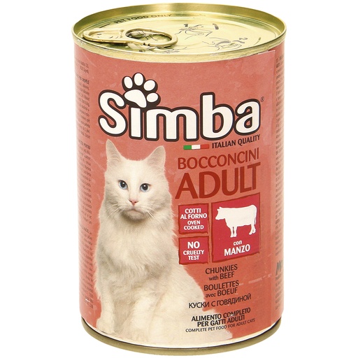 Stukjes met rundvolvoeding voor katten