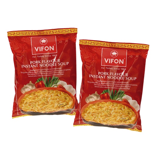 Instant-noedels met varkensvleessmaak