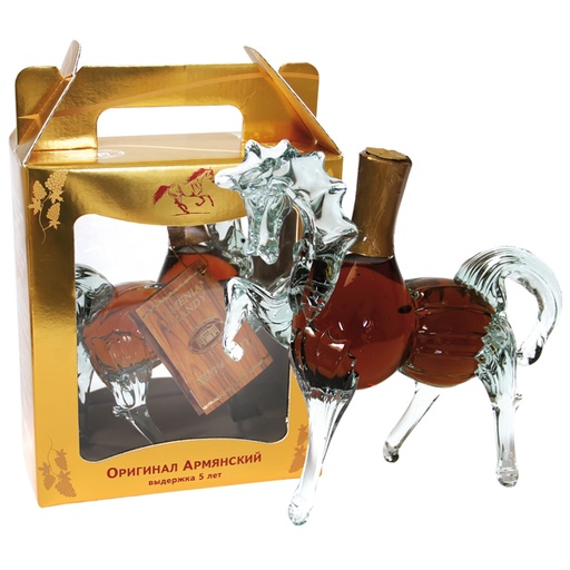 Armeense brandy ""Pferd"" 40% vol. in geschenkdoos