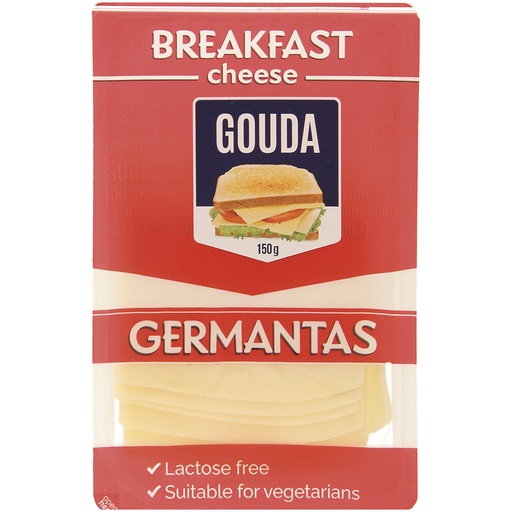 Snijkaas in plakken "Germnatas Gouda" 45% vet in droge stof
