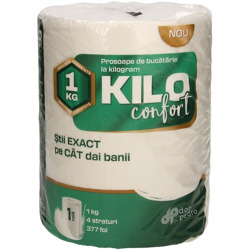 "Kilo confort"-papieren handdoek, 4-laags (1 rol x 377 velle