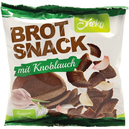 Snack uit geroosterd tarwebrood met knoflook