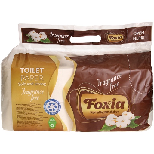 "Foxia"-toilettenpapier, 4-lagig (8 rollen x 140 vellen). Ge