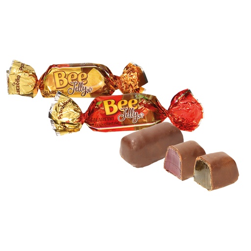 Gelatine confectie "BeeJelly in chocolade" met fruitsmaak (c