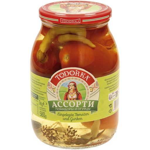 Ассорти помидоры и огурцы консервированные