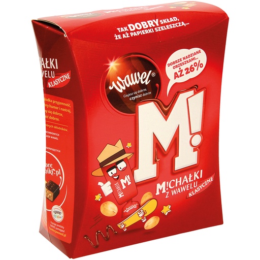 Snoep met pinda's omhuld door chocolade ""Michalki z Wawelu 