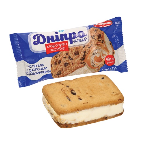 "DNIPRO Charivnyi" ijsandwich met vanillesmaak