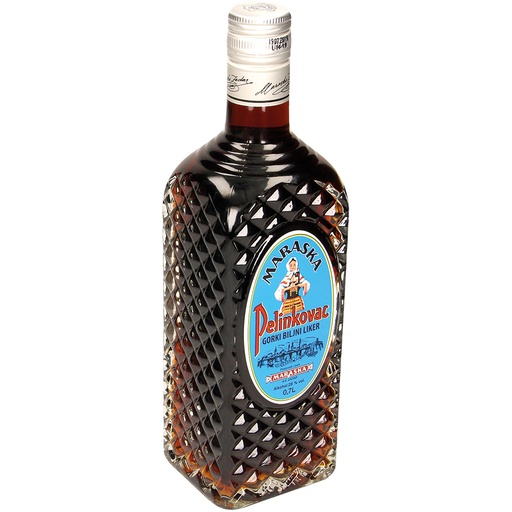 Kruidenlikeur "Pelinkovac". Geparfumeerd. Met kleurstoffen,