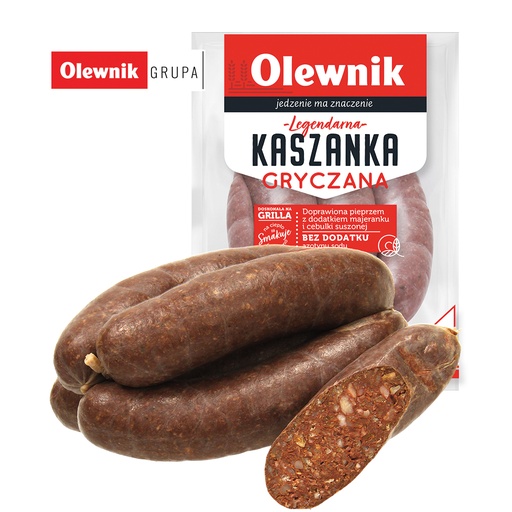 Poolse grijst bloedworst "Kaszanka Gryczana Legendarna" met 