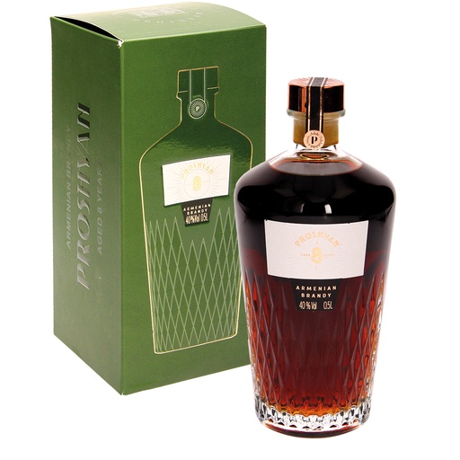 Armeense brandy "Proshyan" in geschenkdoos 8 jaar 40% vol.