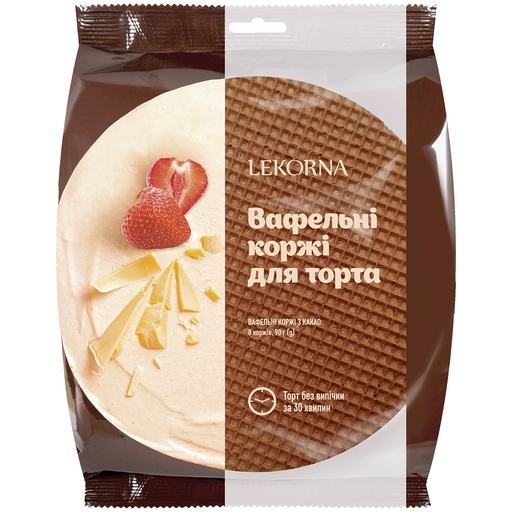 Вафельные листы с какао (5 шт.) и без какао (3 шт.)