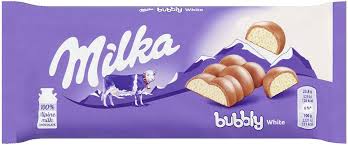 Milka bubbly witte chocolade