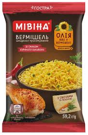 Вермишель быстрого приготовления со вкусом куриного бульона